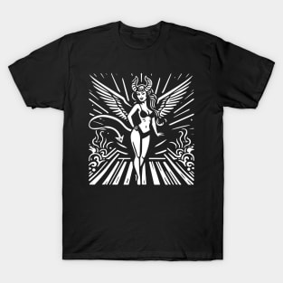 Lino Cut Devil Girl T-Shirt